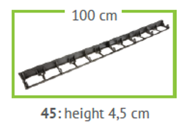 Bordura de Jardín Rígida PP Negra - 4,5 cm x 1 m| Pack 4 udes + 12 Pins