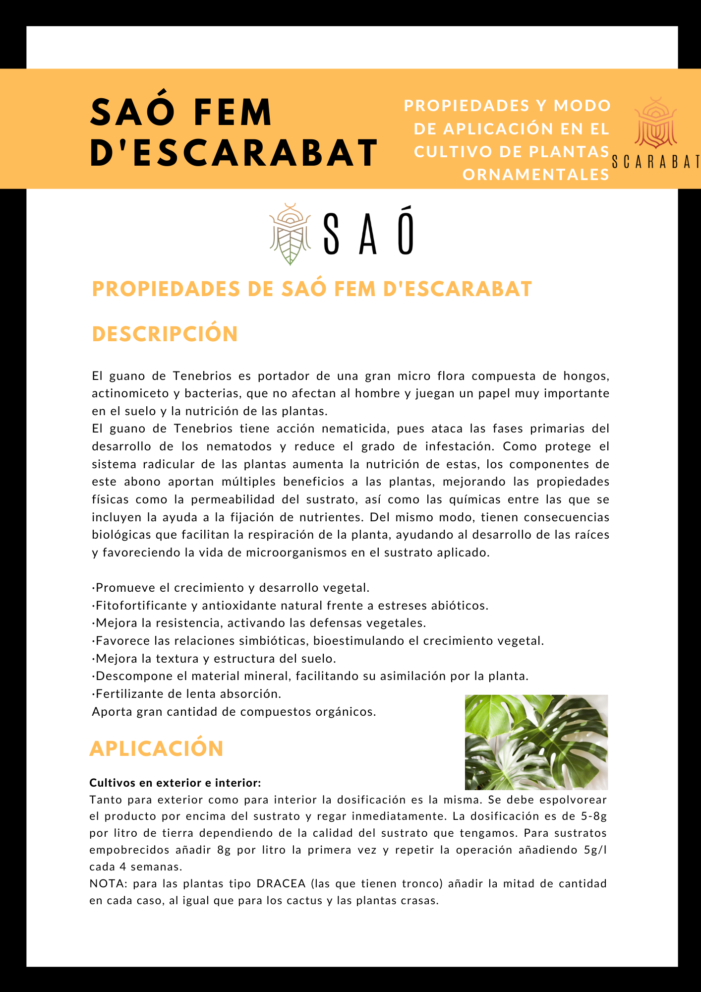SAÓ FEM D´ESCARABAT ABONO ECOLÓGICO BOLSA DE 125 GR.